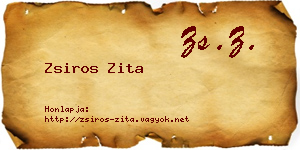 Zsiros Zita névjegykártya